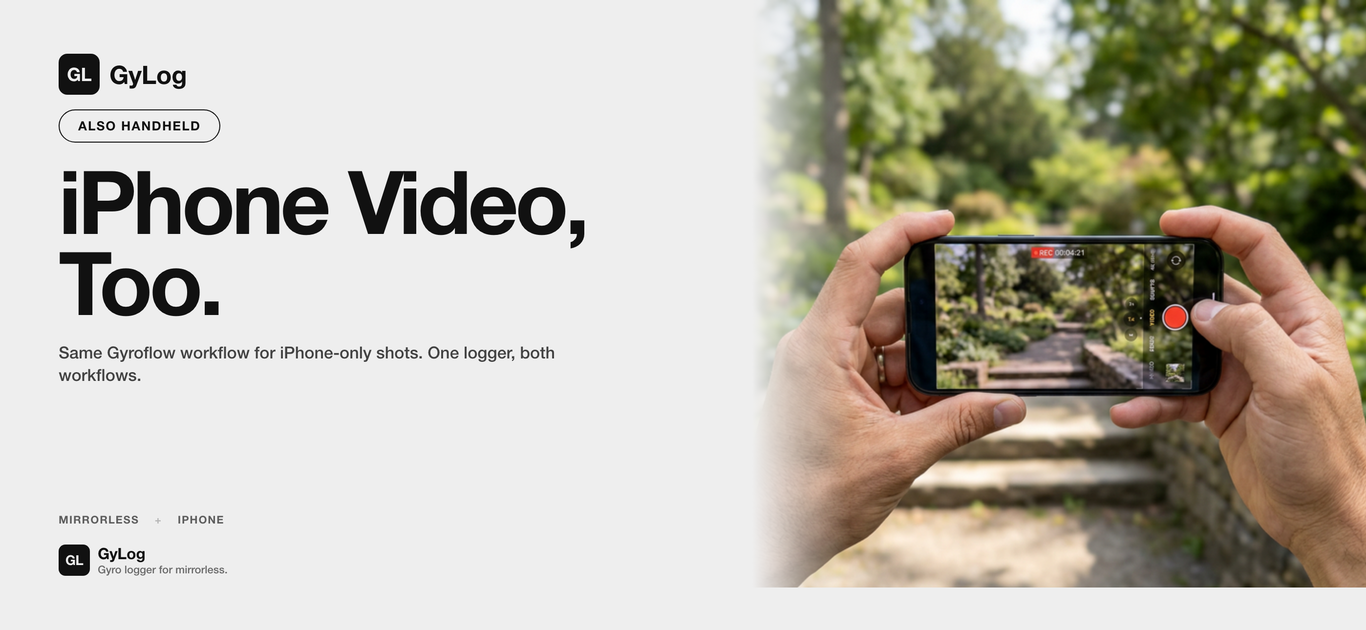 iPhone Video, Too — same Gyroflow workflow